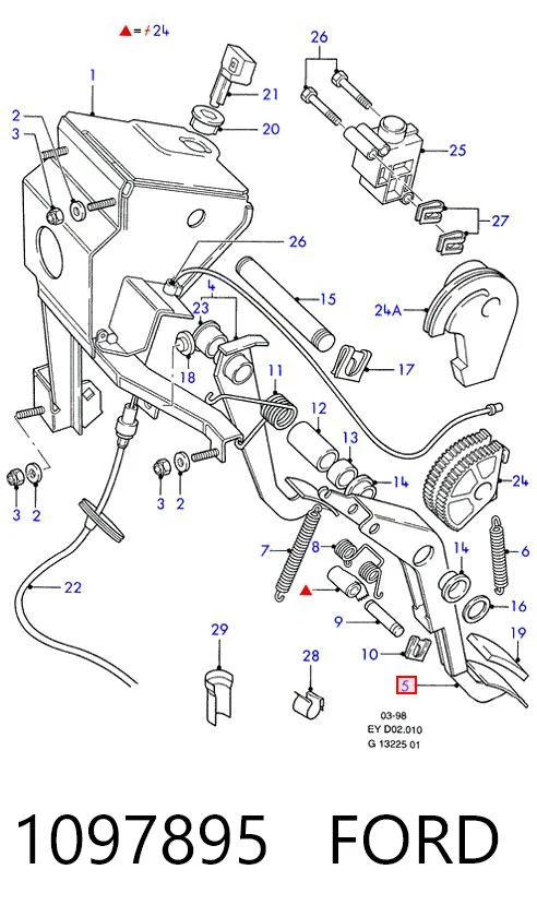 Pedal de embraiagem para Ford Transit IV E