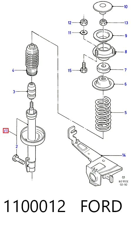 1100012 Ford Amortecedor dianteiro