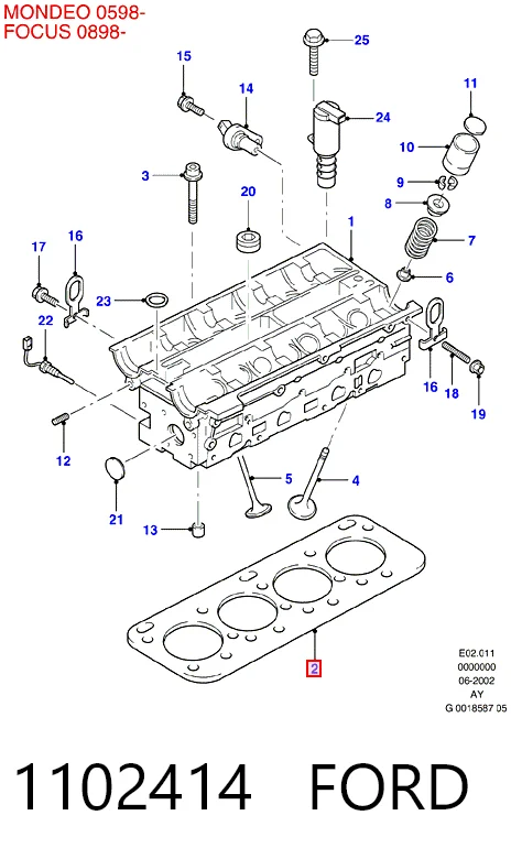 Vedante de cabeça de motor (CBC) Mazda YF0910271B preço, a partir de 42,57 USD