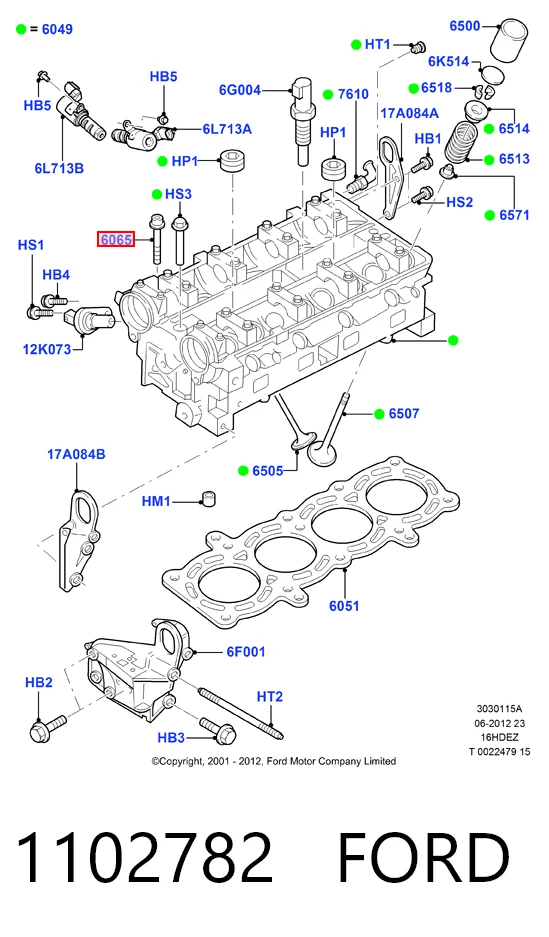 Parafuso de cabeça de motor (CBC) para Ford Ka  UK, FK