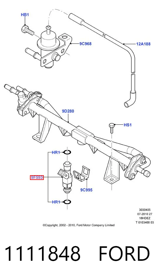 1111848 Ford Injetor de injeção de combustível