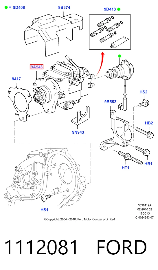 Bomba de combustível de pressão alta Ford Fiesta Mk4 JAS, JBS