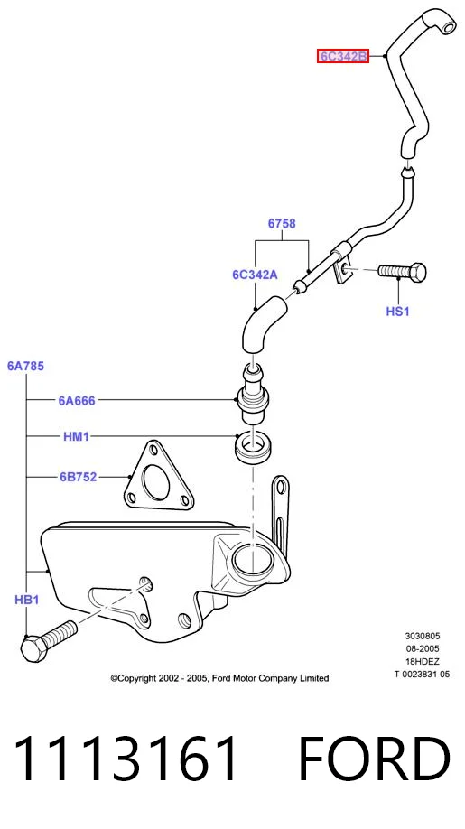 1113161 Ford Cano derivado do sistema de recirculação dos gases de escape EGR