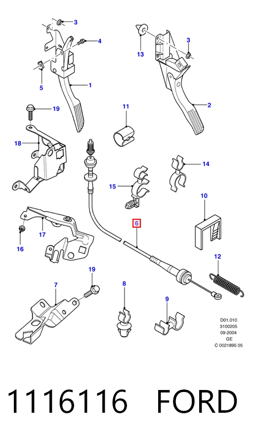 Cabo/pedal de gás (de acelerador) Ford Mondeo III B4Y ao melhor preço