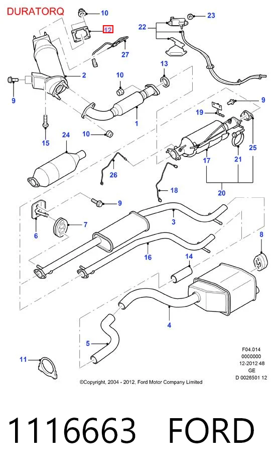 Vedante de tubo de admissão do silenciador para Ford Transit V184/5