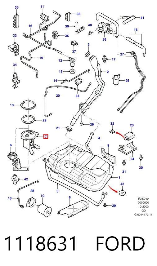  Módulo de bomba de combustível com sensor do nível de combustível Ford Mondeo II sedan (BFP) (1996 - 2000) II