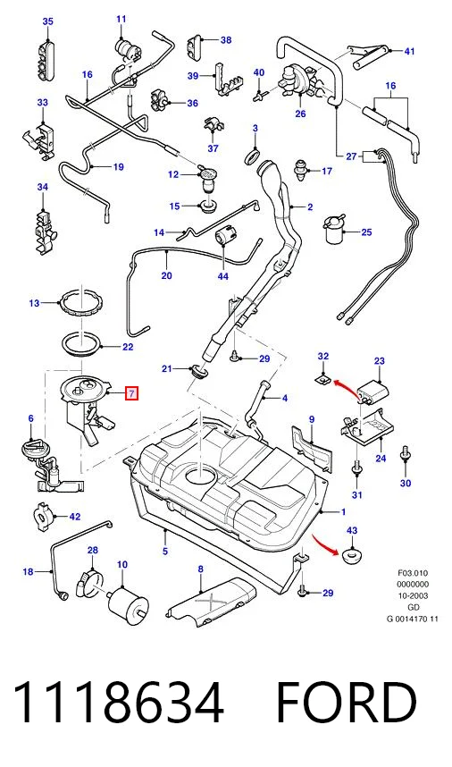 Módulo de bomba de combustível com sensor do nível de combustível para Ford Mondeo I GBP