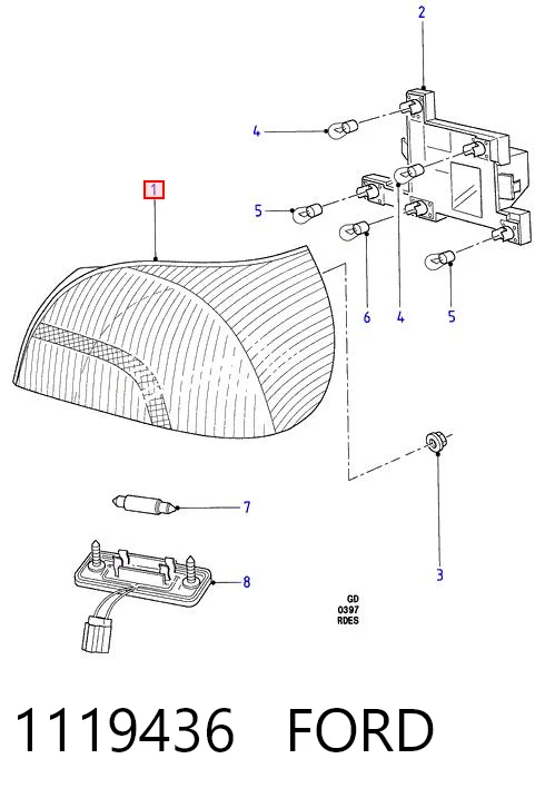 Lanterna traseira direita para Ford Mondeo II BFP