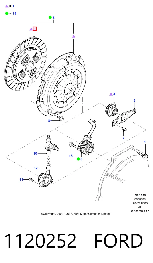  Kit de embraiagem (3 peças) Ford Mondeo III sedan (B4Y) (2000 - 2007) III