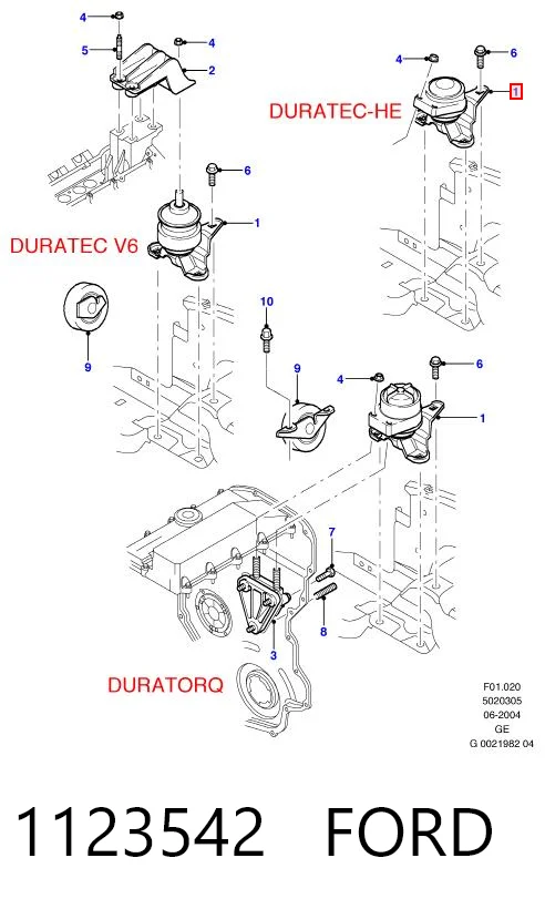 1123542 Ford Coxim (suporte) direito de motor