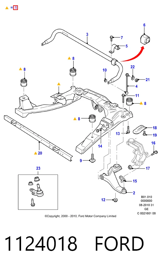 Viga de suspensão dianteira (plataforma veicular) Ford Mondeo preço, a partir de 208,57 USD