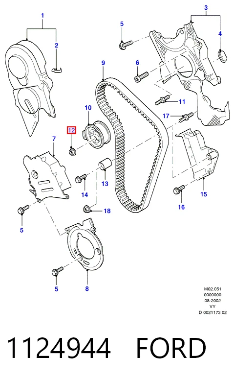  Correia do mecanismo de distribuição de gás Audi TT roadster (FV9, FVR) (2014 - 2026) 