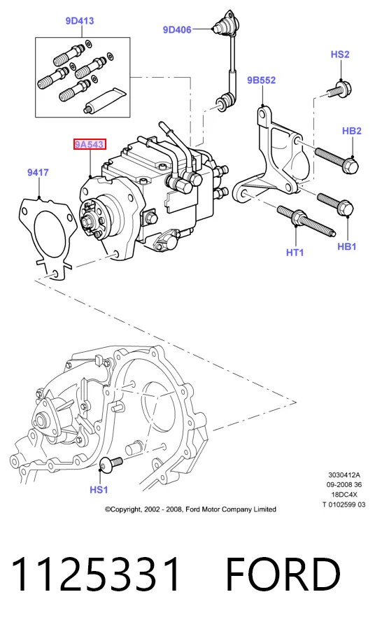  Bomba de combustível de pressão alta Ford Fiesta Mk4 hatchback (JAS, JBS) (1996 - 2002) Mk4