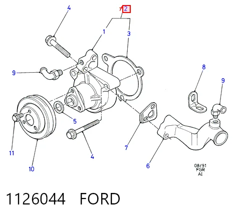 Bomba de água (bomba) de esfriamento Ford Orion preço, a partir de 25,91 USD
