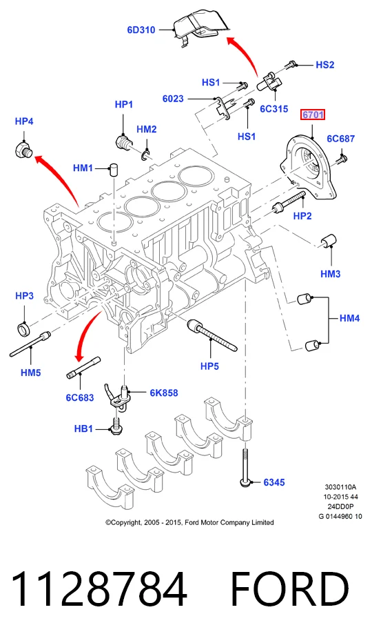 Vedação traseira de cambota de motor para Ford Transit V V184/5