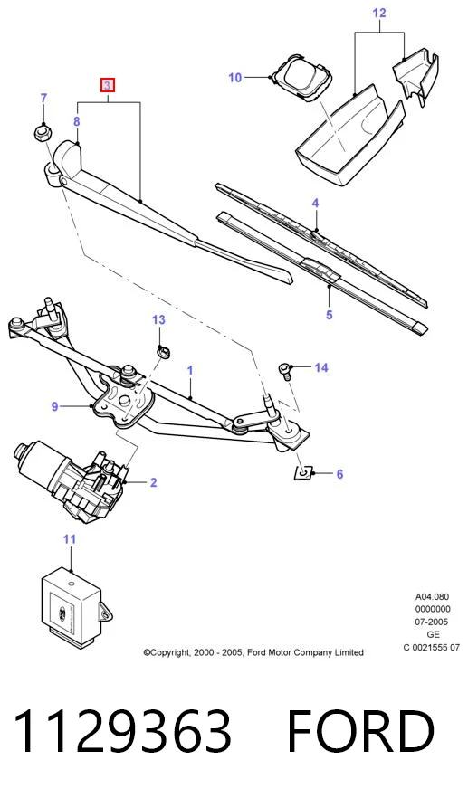Braço de limpa-pára-brisas do pára-brisas para Ford Mondeo B4Y