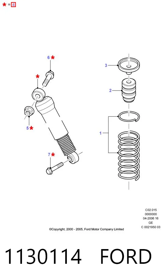 1130114 Ford Amortecedor traseiro
