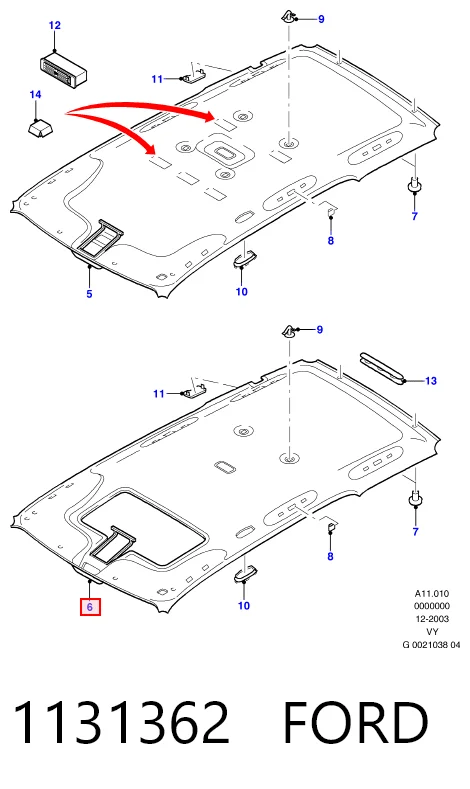 Revestimento do teto Ford Galaxy  WGR ao melhor preço