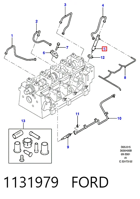 Injetor de injeção de combustível para Ford Focus I DFW