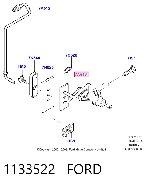 1133522 Ford Cilindro mestre de embraiagem