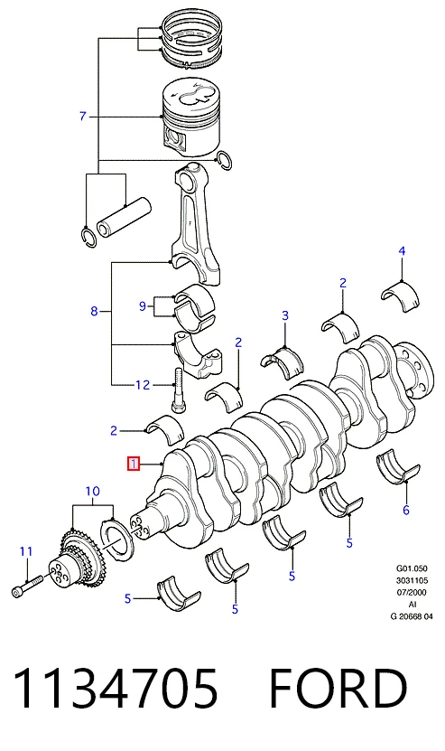 Cambota de motor Ford Transit V V184/5