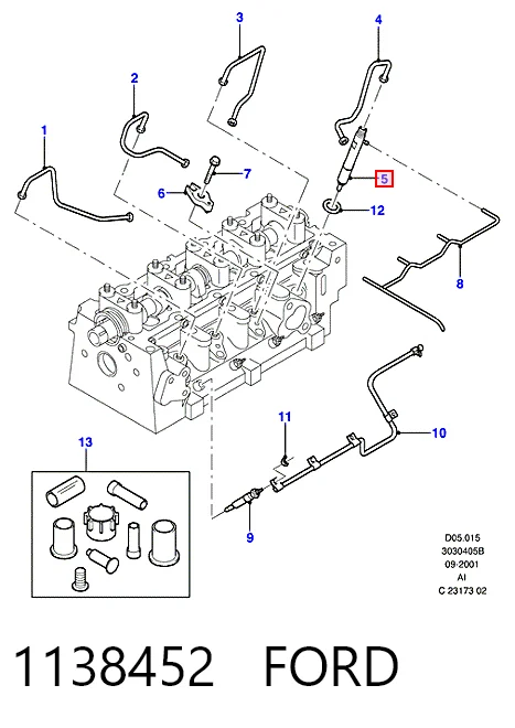 Injetor de injeção de combustível Ford Focus I DFW