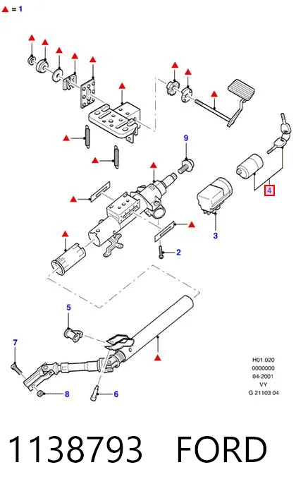 1138793 Ford Trinco de fecho de ignição