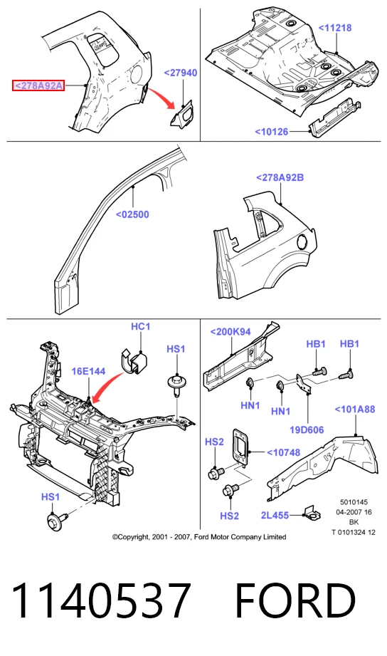 Pára-lama dianteiro esquerdo para Ford Fiesta Mk5 JH, JD