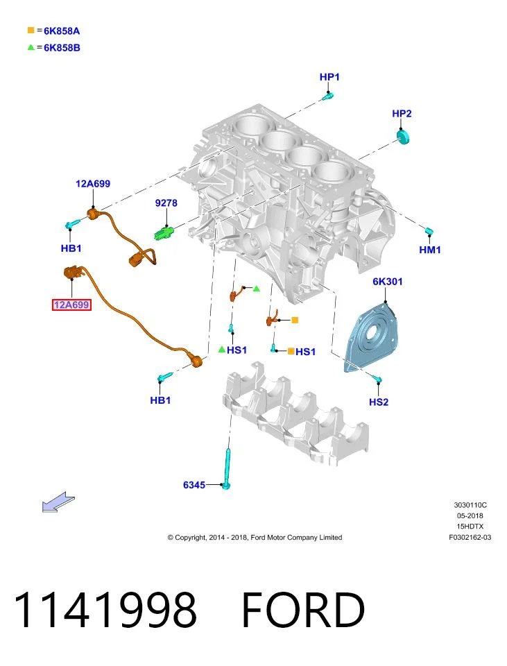 1141998 Ford Sensor de detonação