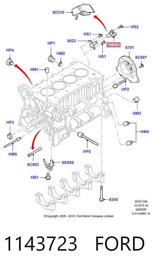 1143723 Ford Sensor de posição (de revoluções) de cambota