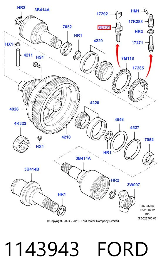 Sensor de velocidade Ford Fiesta Mk4 JAS, JBS