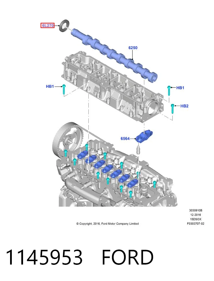  Vedação da árvore distribuidora de motor Mazda 3 sedan (BK12) (2004 - 2006) 