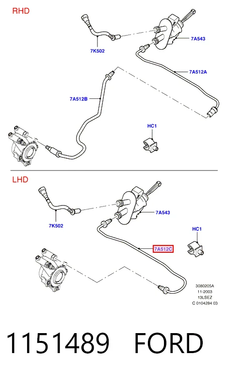 Mangueira de embraiagem para Ford Fiesta Mk5 JH, JD