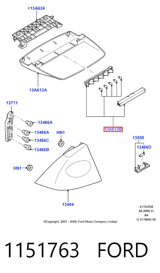 Sinal de parada traseiro adicional para Ford Mondeo III B4Y