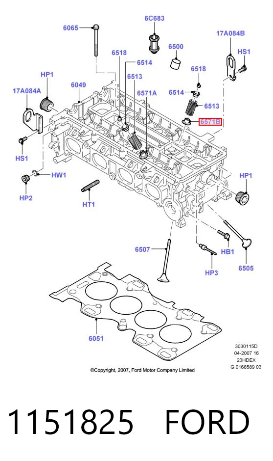 1151825 Ford Vedação de válvula (de óleo) de admissão