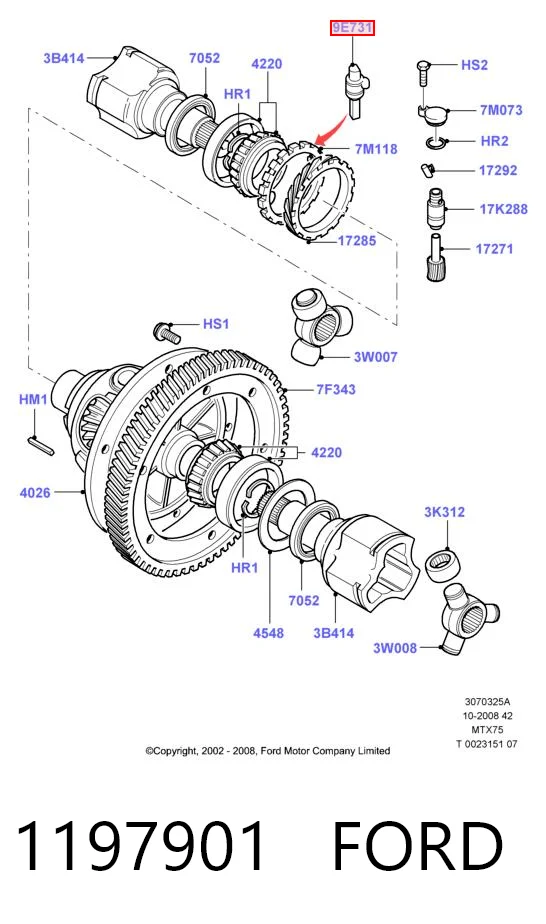 1197901 Ford Sensor de velocidade