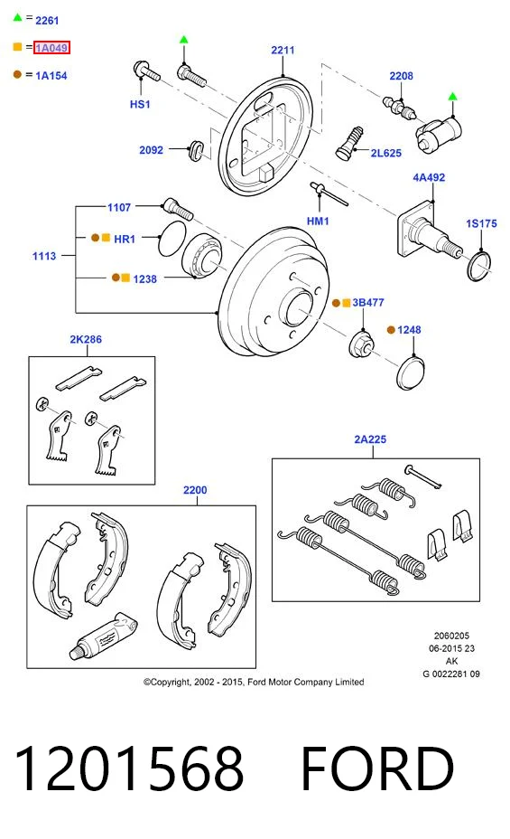 1201568 Ford Rolamento de cubo traseiro