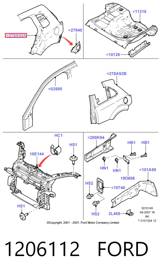  Pára-lama dianteiro esquerdo Ford Fiesta Mk5 hatchback (JH, JD) (2001 - 2008) Mk5