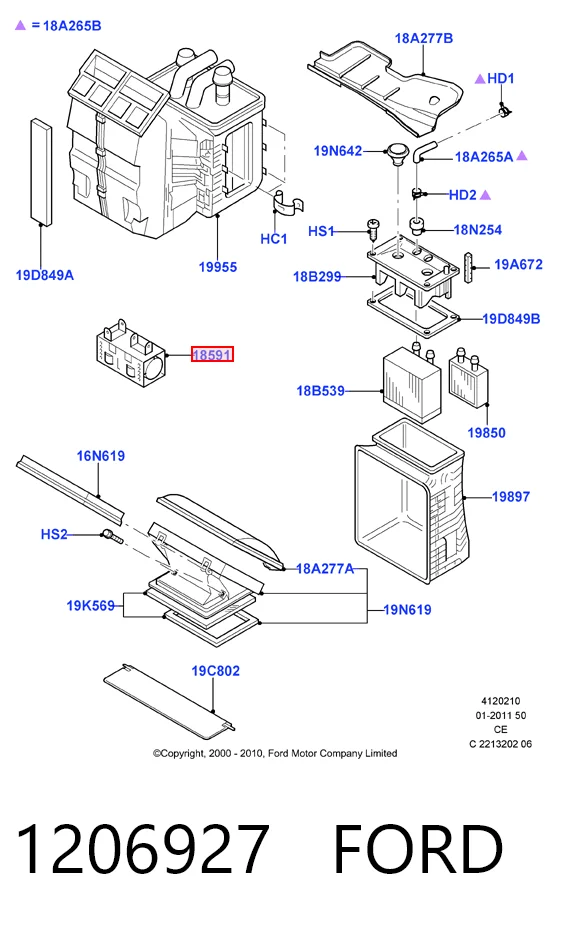1206927 Ford Resistor (resistência) de ventilador de forno (de aquecedor de salão)