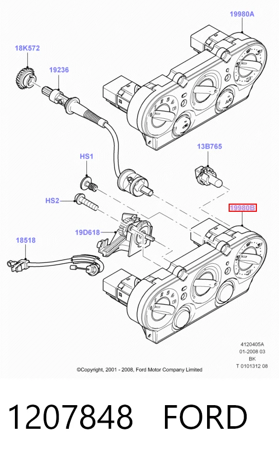 Unidade de controlo dos modos de aquecimento/condicionamento para Ford Fusion JU