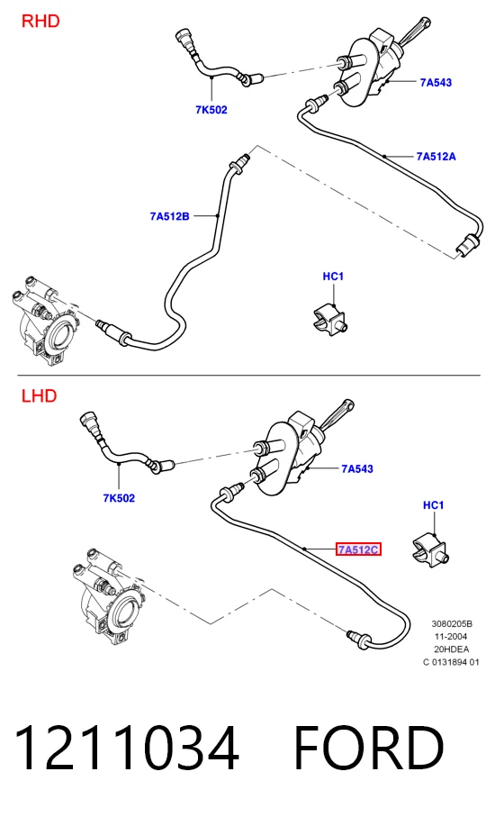 Mangueira de embraiagem Ford Fiesta Mk5 JH, JD