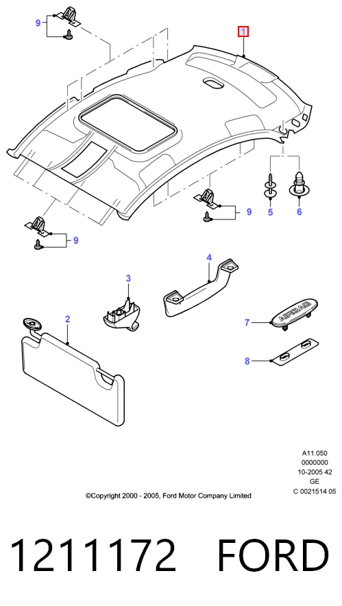 Revestimento do teto Ford Mondeo III B4Y ao melhor preço