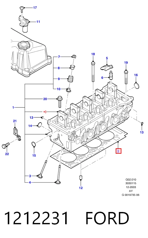 Vedante de cabeça de motor (CBC) para Ford Fiesta VAN 