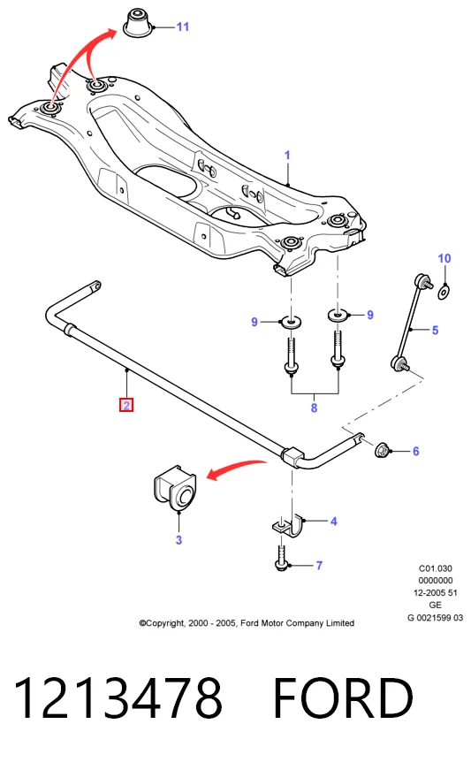 Estabilizador traseiro para Ford Mondeo B4Y