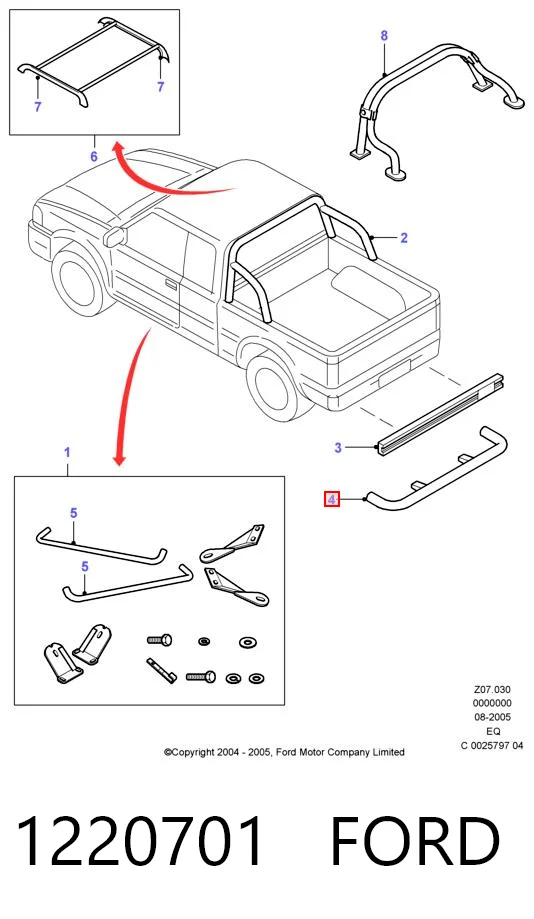 Pára-choque traseiro para Ford Ranger EQ