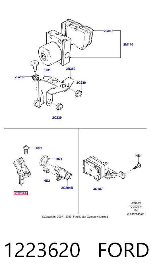 1223620 Ford Sensor dianteiro de ABS