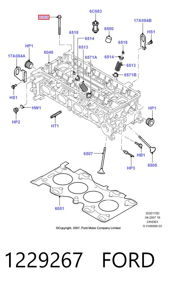 1229267 Ford Parafuso de cabeça de motor (CBC)