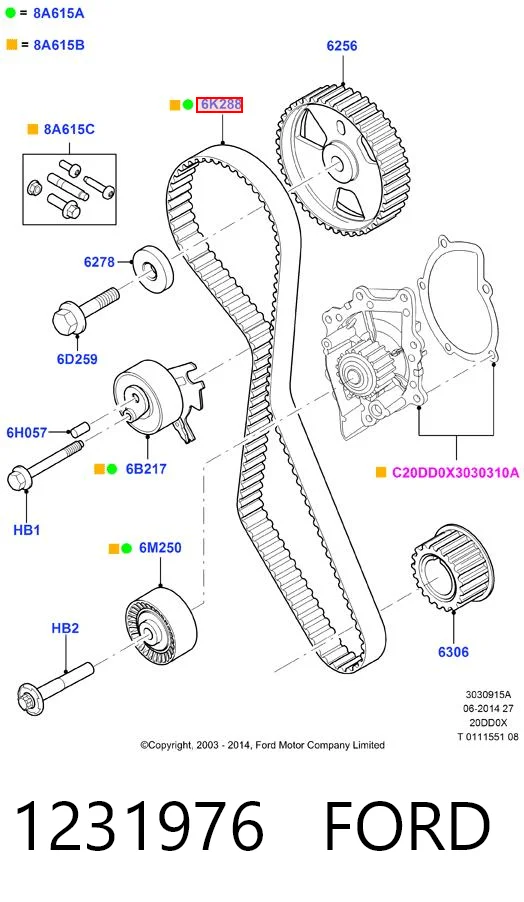 Compre Correia do mecanismo de distribuição de gás Ford Kuga 1