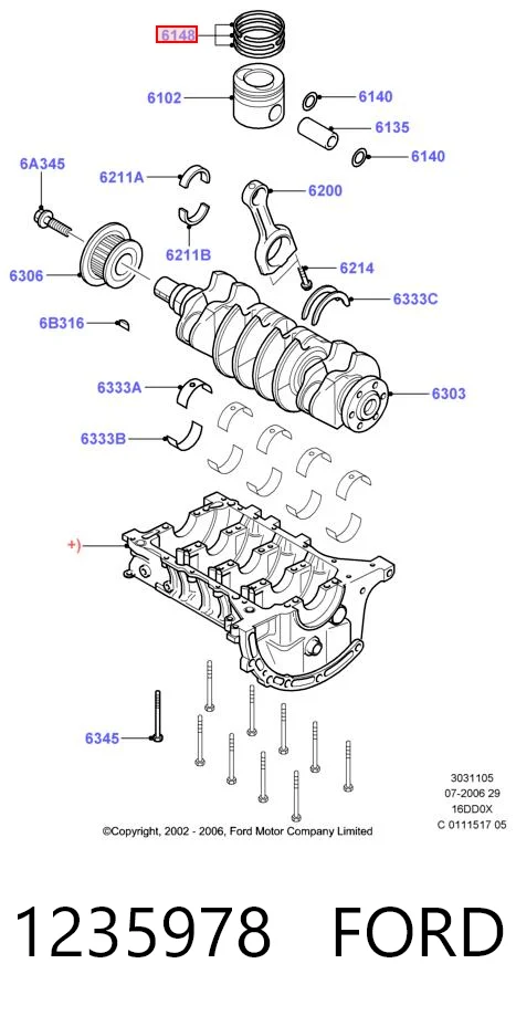 9467600280 Fiat/Alfa/Lancia Kit de anéis de pistão de motor, STD.