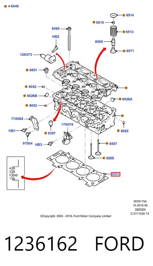 Compre Vedante de cabeça de motor (CBC) Ford Galaxy 